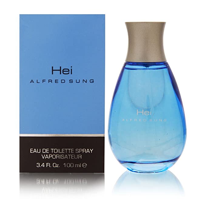 Alfred Sung Hei eau de toilette bottle with blue box packaging, 3.4 fl oz