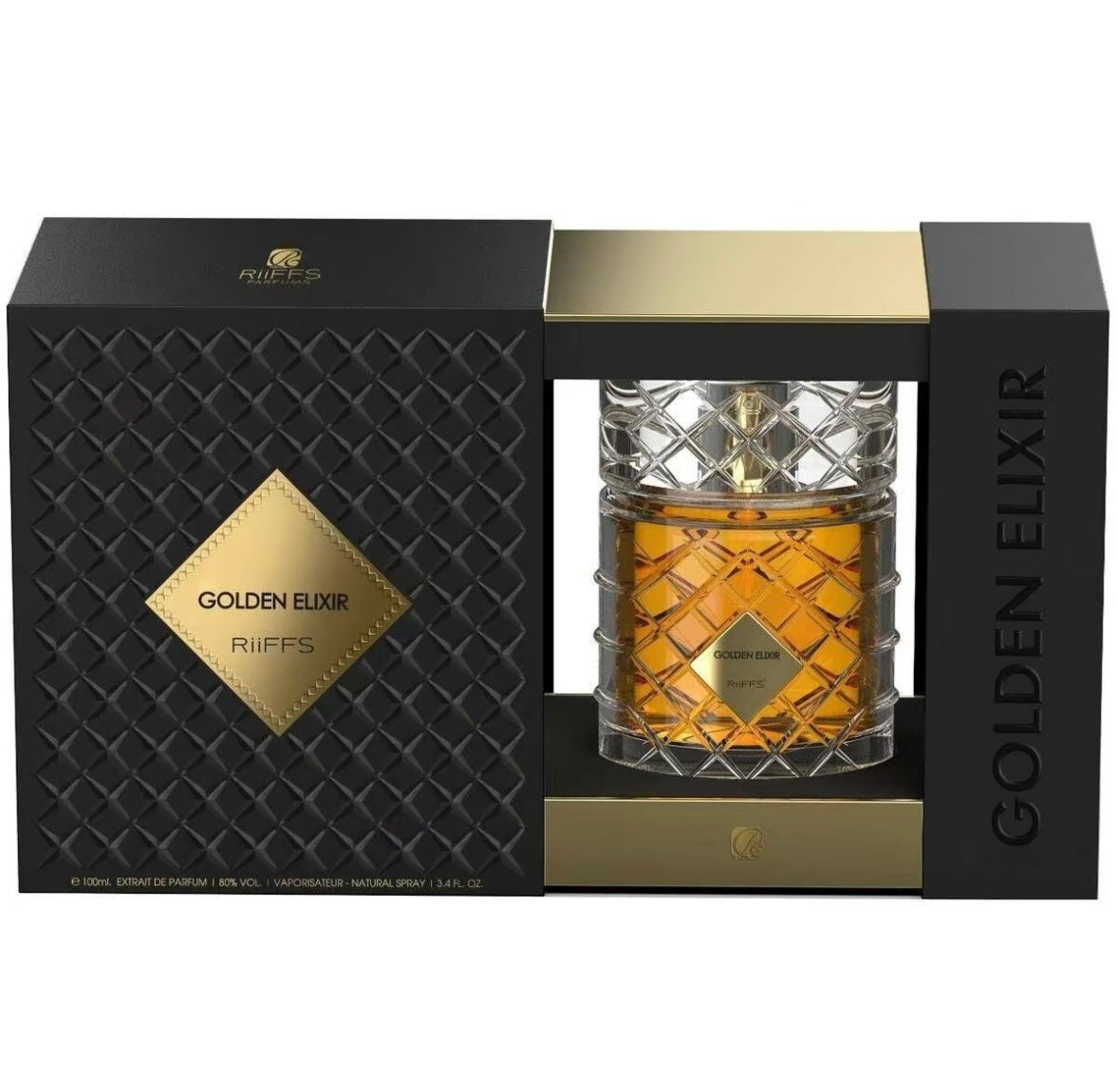 RIIIFFS GOLDEN ELIXIR 3.4 OZ EXTRAIT DE PARFUM NATURAL SPRAY.