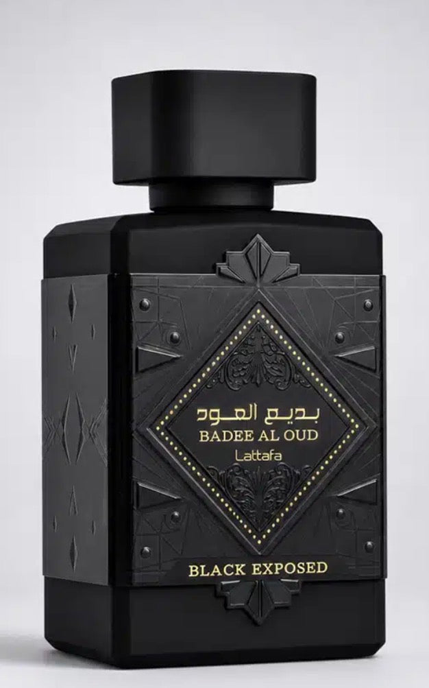 Lattafa Badee Al Oud Black Exposed – Unisex Eau de Parfum 100 ml / 3.4 oz black bottle