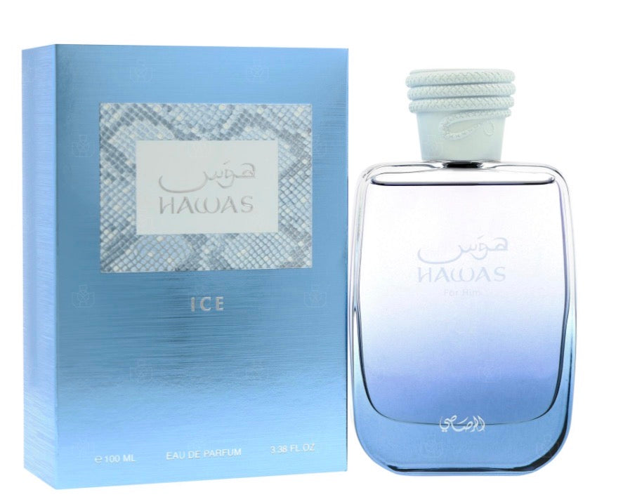 Rasasi Hawas Ice Eau de Parfum Spray for Men 3.38 oz / 100 ml