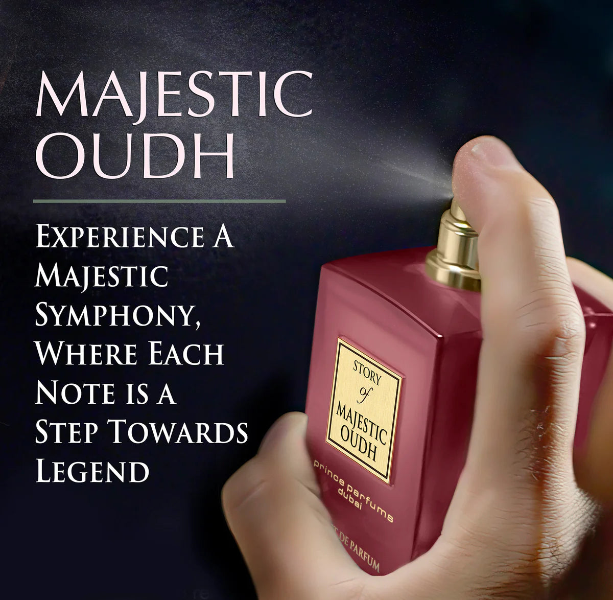 DECANT/ATOMIZER 0.5oz/15ml PRINCE PARFUM DUBAI STORY OF MAJESTIC OUDH