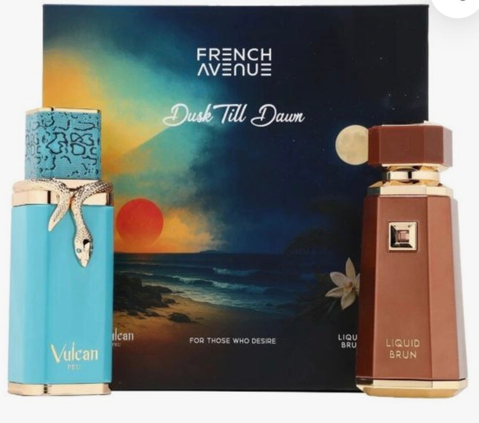 French Avenue Dusk Till Dawn Gift Set Liquid Brun 100ml / 3.4oz & Vulcan Feu 100ml / 3.4oz