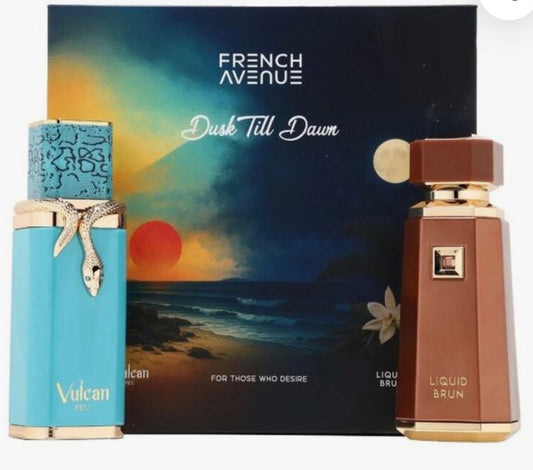 French Avenue Dusk Till Dawn Gift Set Liquid Brun 100ml / 3.4oz & Vulcan Feu 100ml / 3.4oz