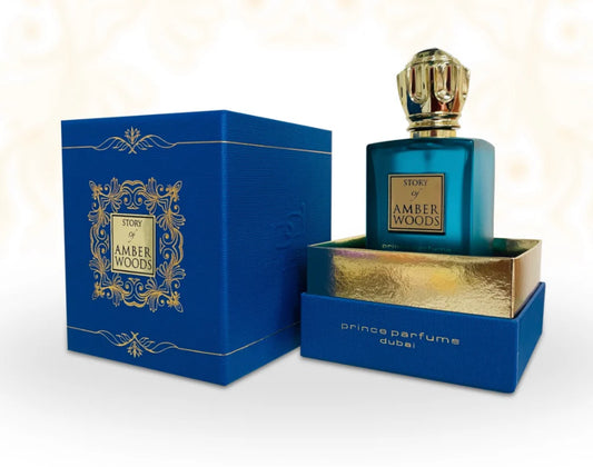 DECANT/ATOMIZER 0.5oz/15ml  PRINCE PARFUME DUBAI STORY OF AMBER WOODS EXTRAIT DE PARFUM