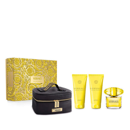 VERSACE Yellow Diamond Gift Set Versace includes 3.0 Edt L+3.4Bl+3.4Sg+Small Case for Women